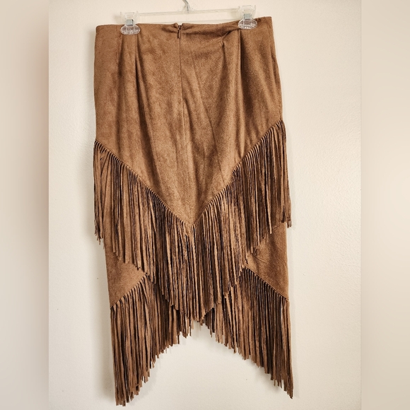 Brown Fringe Skirt - Picture 2 of 5